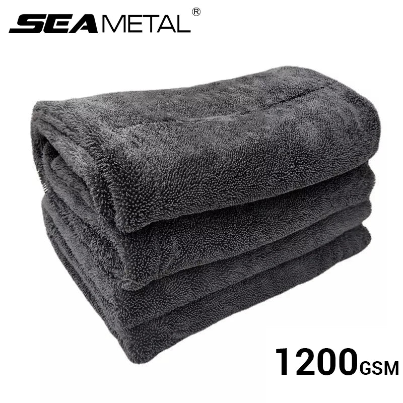 SEAMETAL Car Wash Towel – 1200GSM Double-Sided Ultra Absorbent Microfiber Drying Cloth Goat Lab