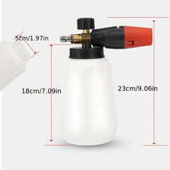 Adjustable Nozzle Foam Cannon – 1L Thick Bottle, 1/4" Quick Connect Pressure Washer Goat Lab