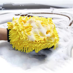 Premium Waterproof Microfiber Car Wash Gloves – Chenille Double-Sided Cleaning Mitt Goat Lab