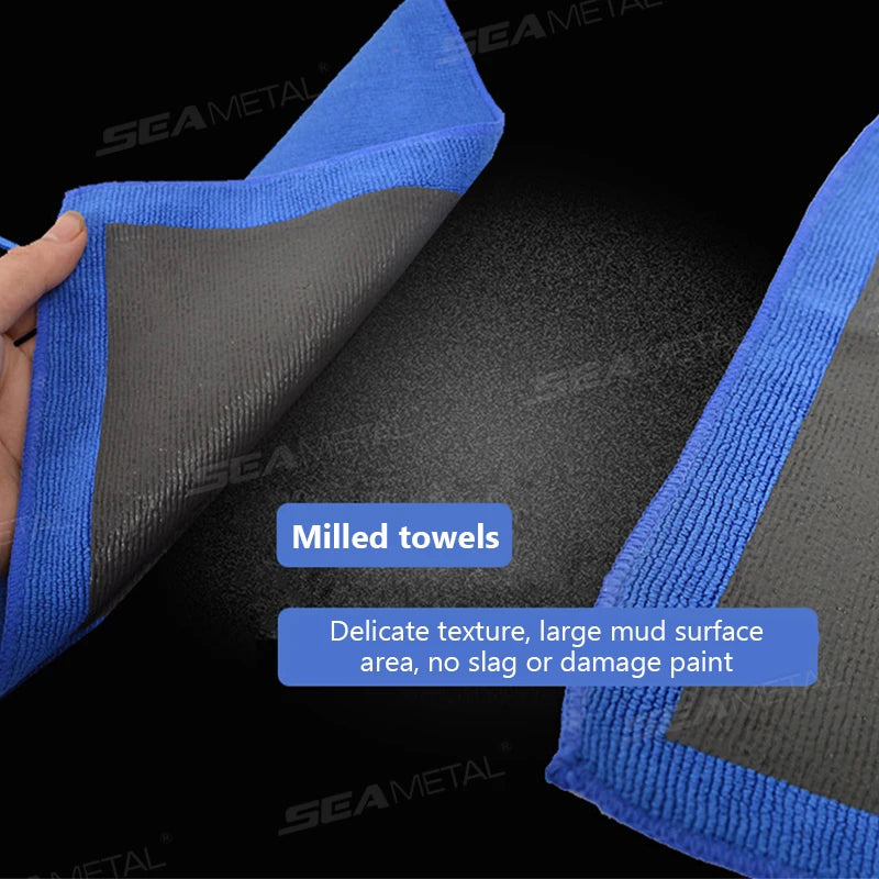 Car Detailing Magic Clay Cloth – 1/2 PCS with Blue Clay Bar for Auto Cleaning Goat Lab