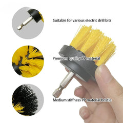 High-Density Nylon Drill Brushes – Carpet, Glass & Car Cleaning Tool Kit