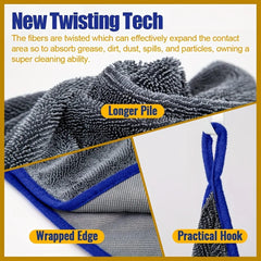 1PC Extra Large Car Towel – Ultra Absorbent Quick-Dry Microfiber Detailing Cloth (24×35 Inches)