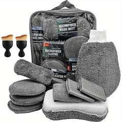 11PCS Complete Car Cleaning Kit – Tire Brush, Microfiber Cleaning Gloves & Detailing Tools Goat Lab