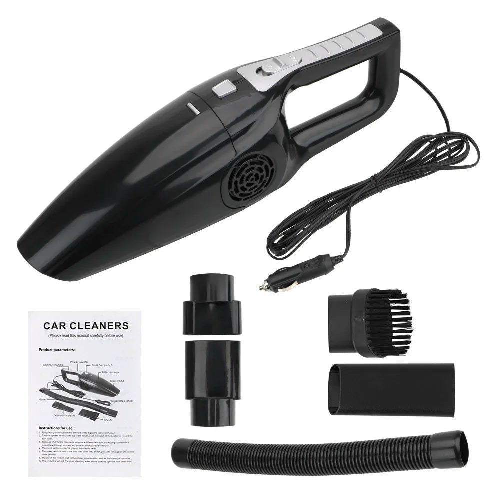 Portable Car Vacuum Cleaner – Wet & Dry Handheld Mini Vacuum, 12V 120W High Suction