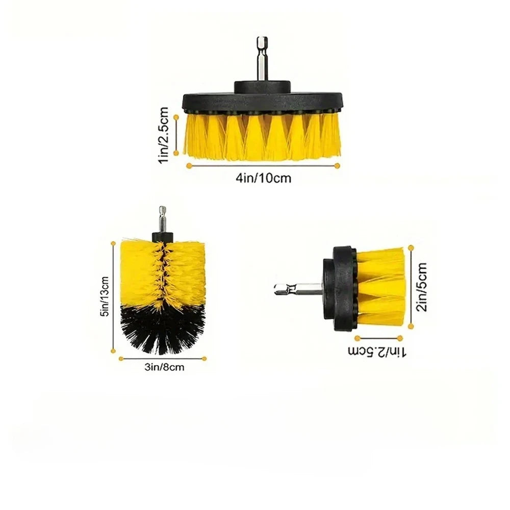 High-Density Nylon Drill Brushes – Carpet, Glass & Car Cleaning Tool Kit