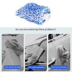 Plush Microfiber Car Wash Mitt – Thick Auto Detailing & Cleaning Tool