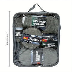 11PCS Complete Car Cleaning Kit – Tire Brush, Microfiber Cleaning Gloves & Detailing Tools